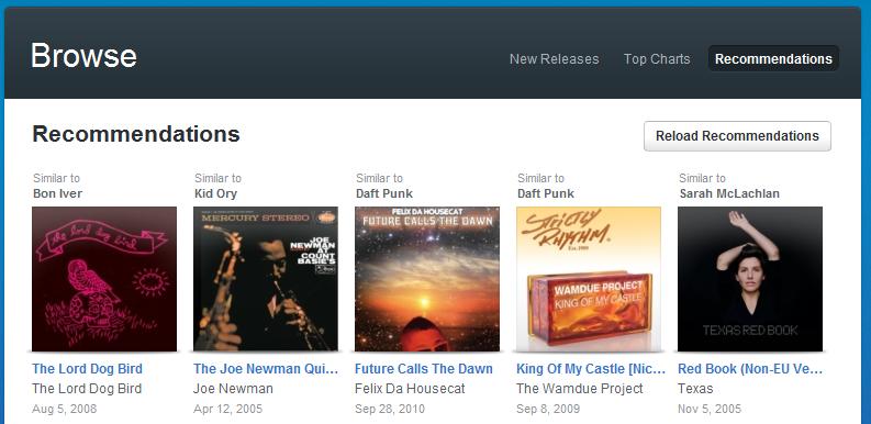 Rdio Recommendations
